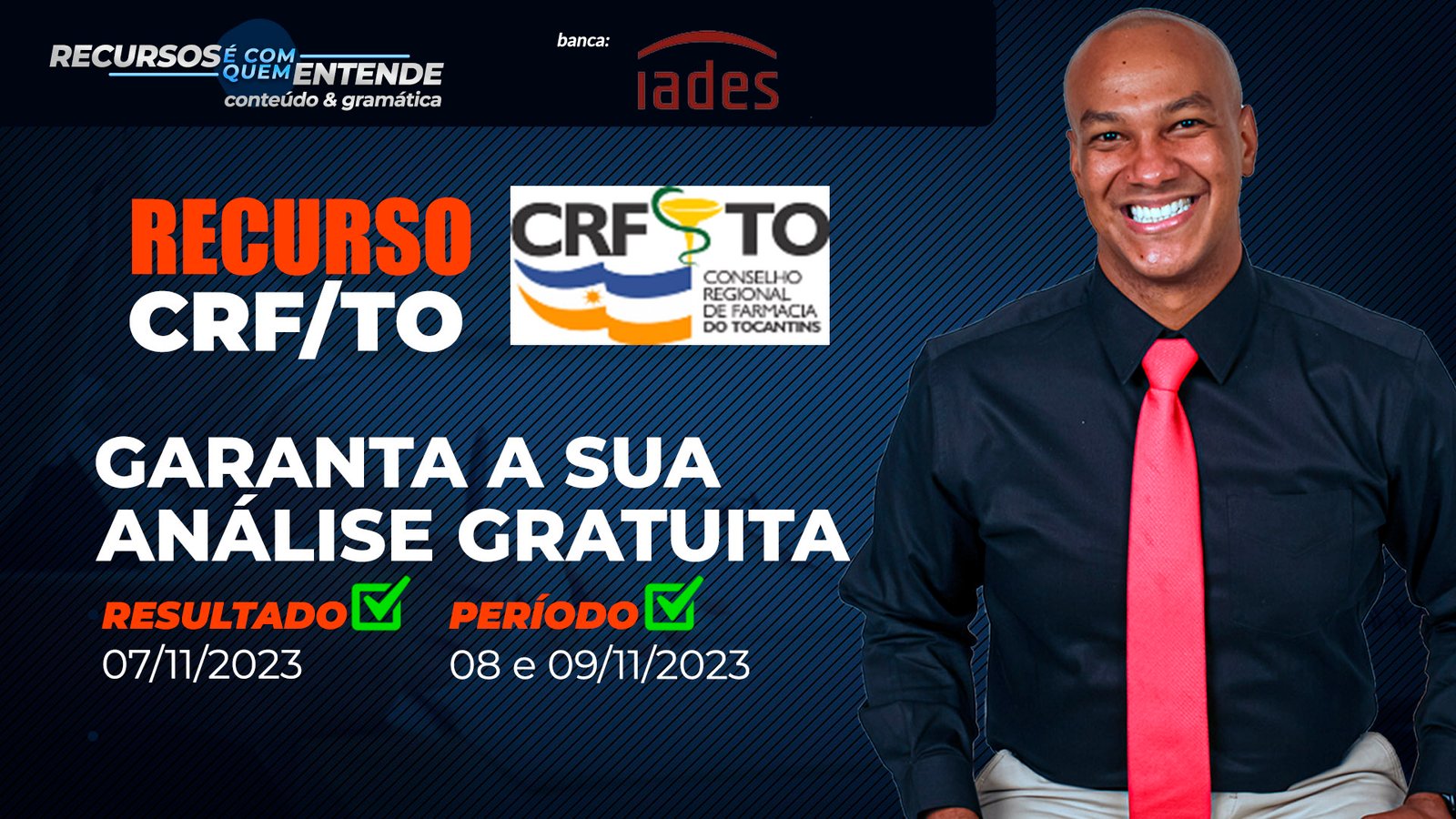 CRFTO - CONSELHO REGIONAL DE FARMÁCIA DO TOCANTINS Dias 7/11/2023