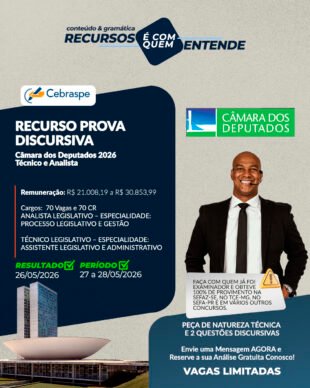 Cebraspe Câmara dos Deputados 2026 – Técnico e Analista - Dia 26/05 aa 28/05